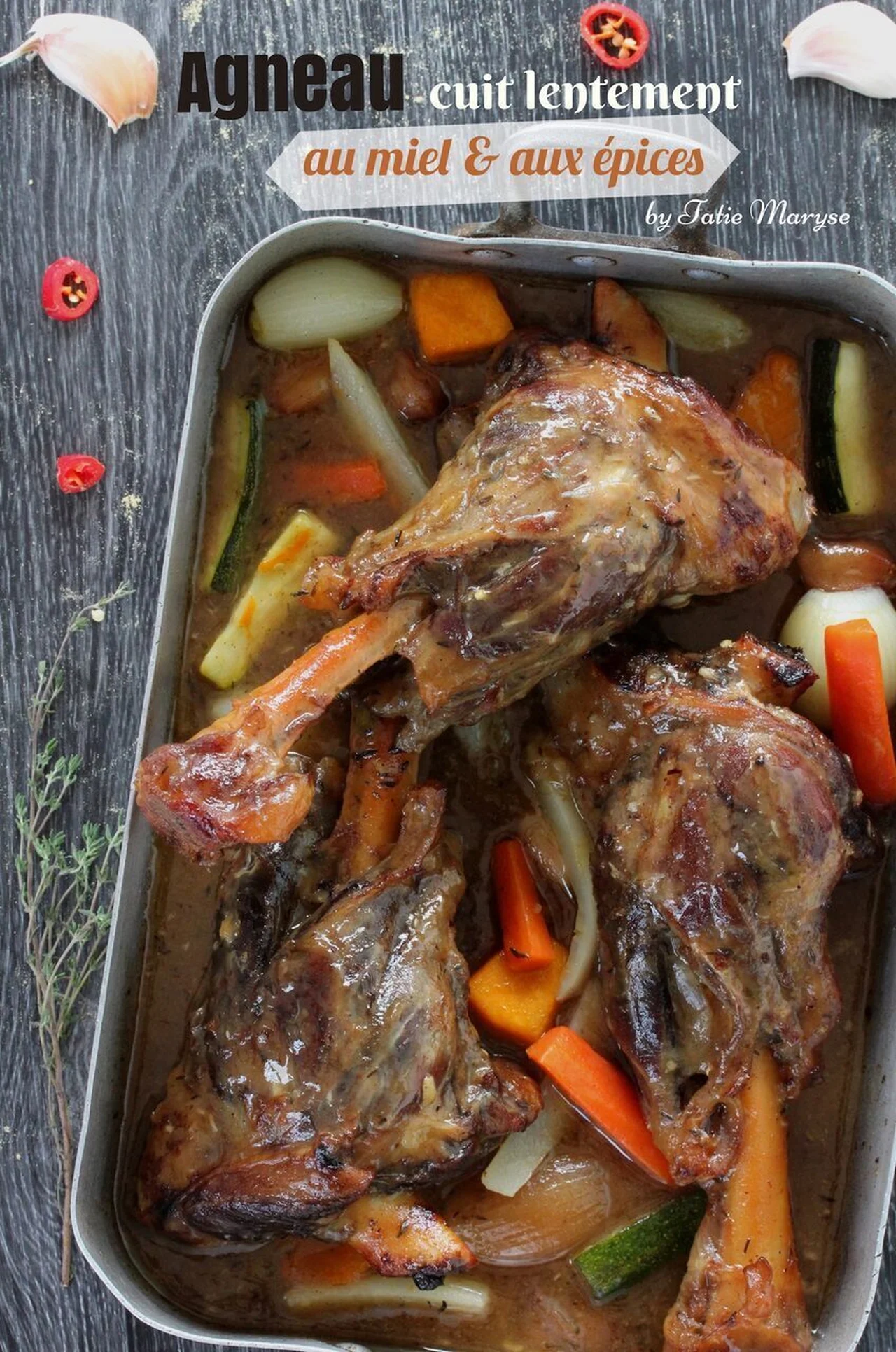 Agneau confit au miel et épices