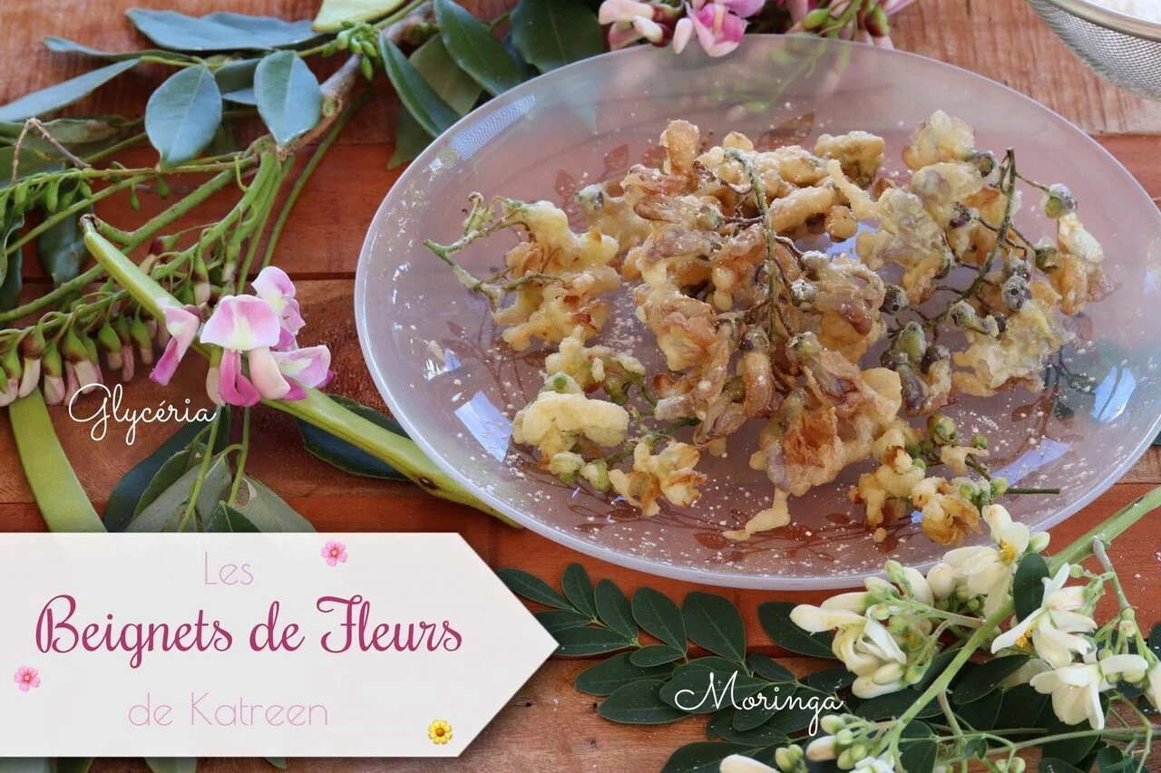 Beignets de fleurs de glycéria et moringa