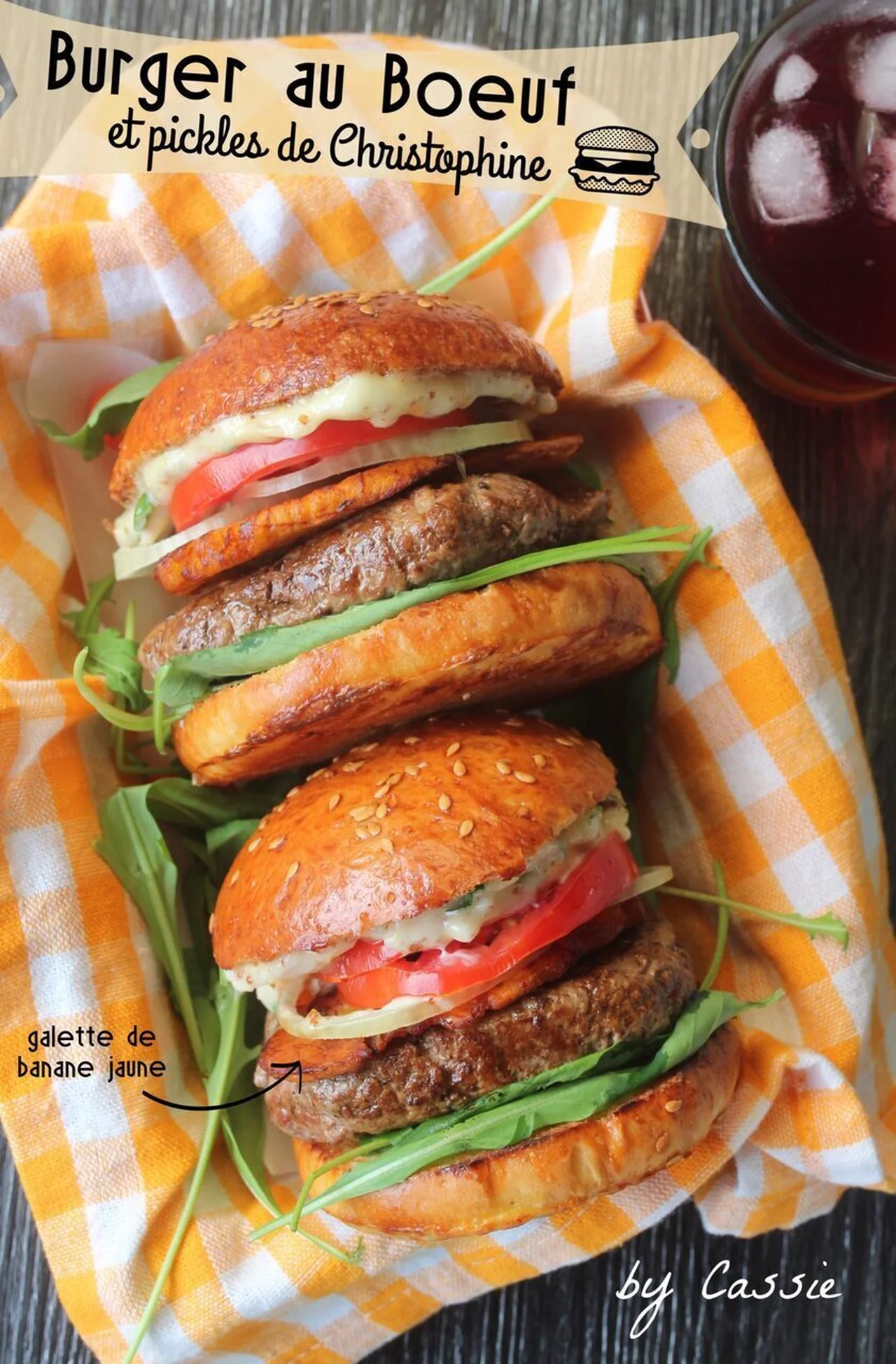 Burger au boeuf et pickles de christophine