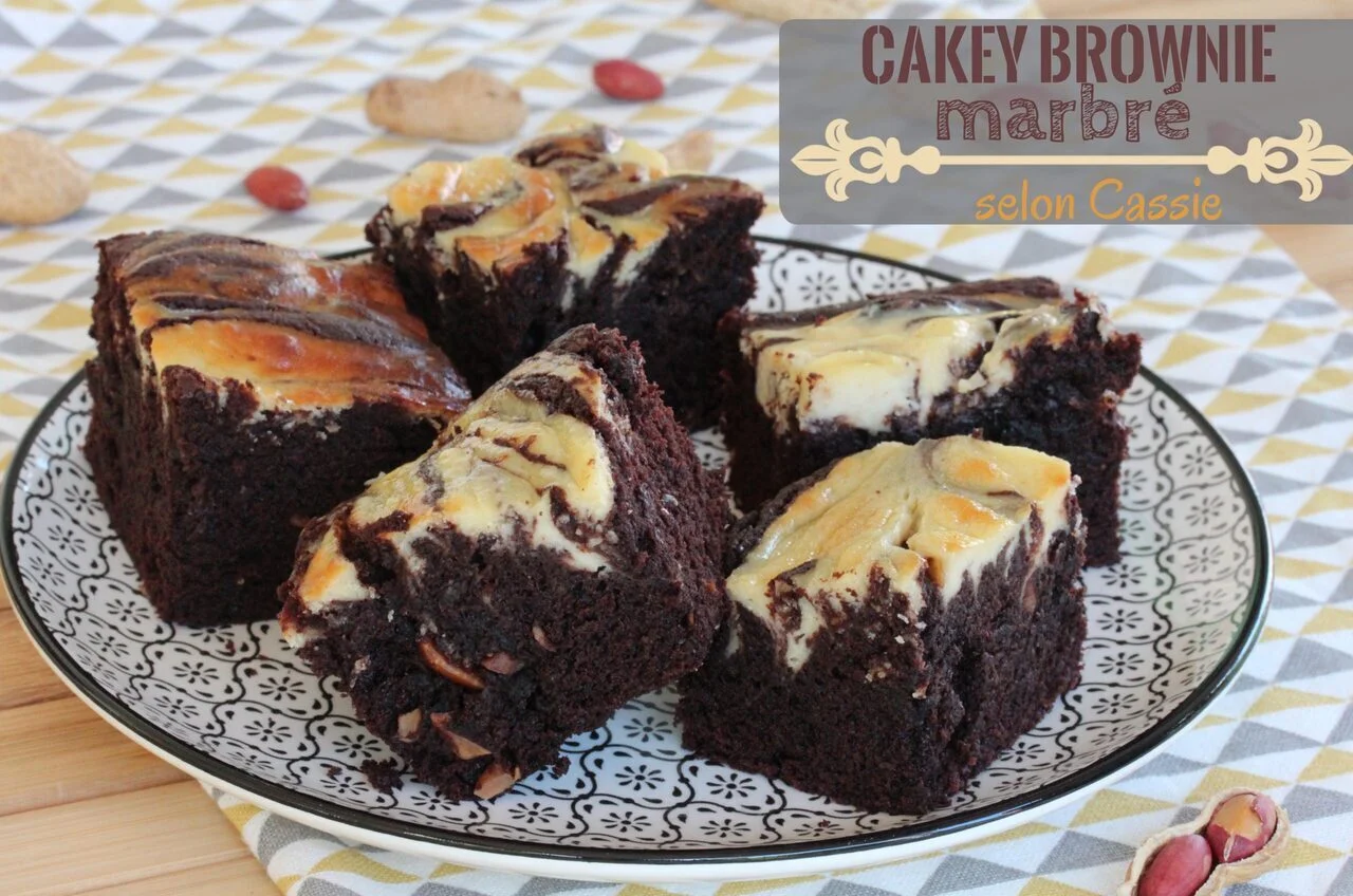 Cakey brownie marbré
