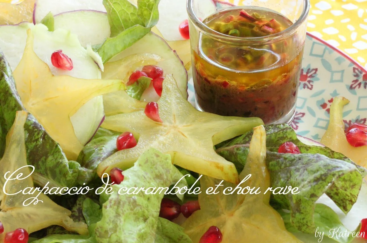 Carpaccio de carambole et chou rave
