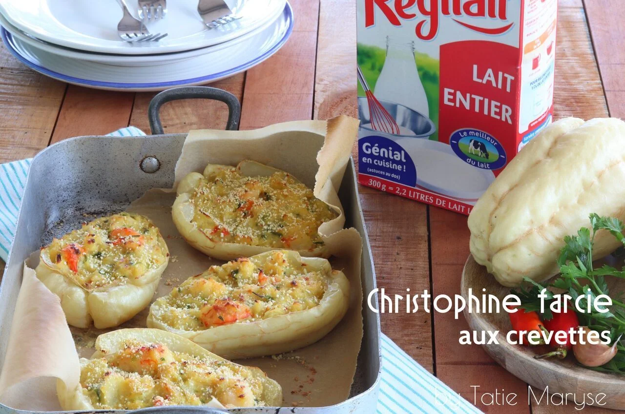 Christophines farcies aux crevettes