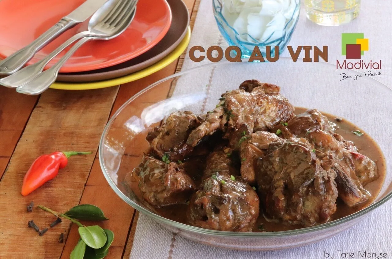 Coq au vin à l'antillaise
