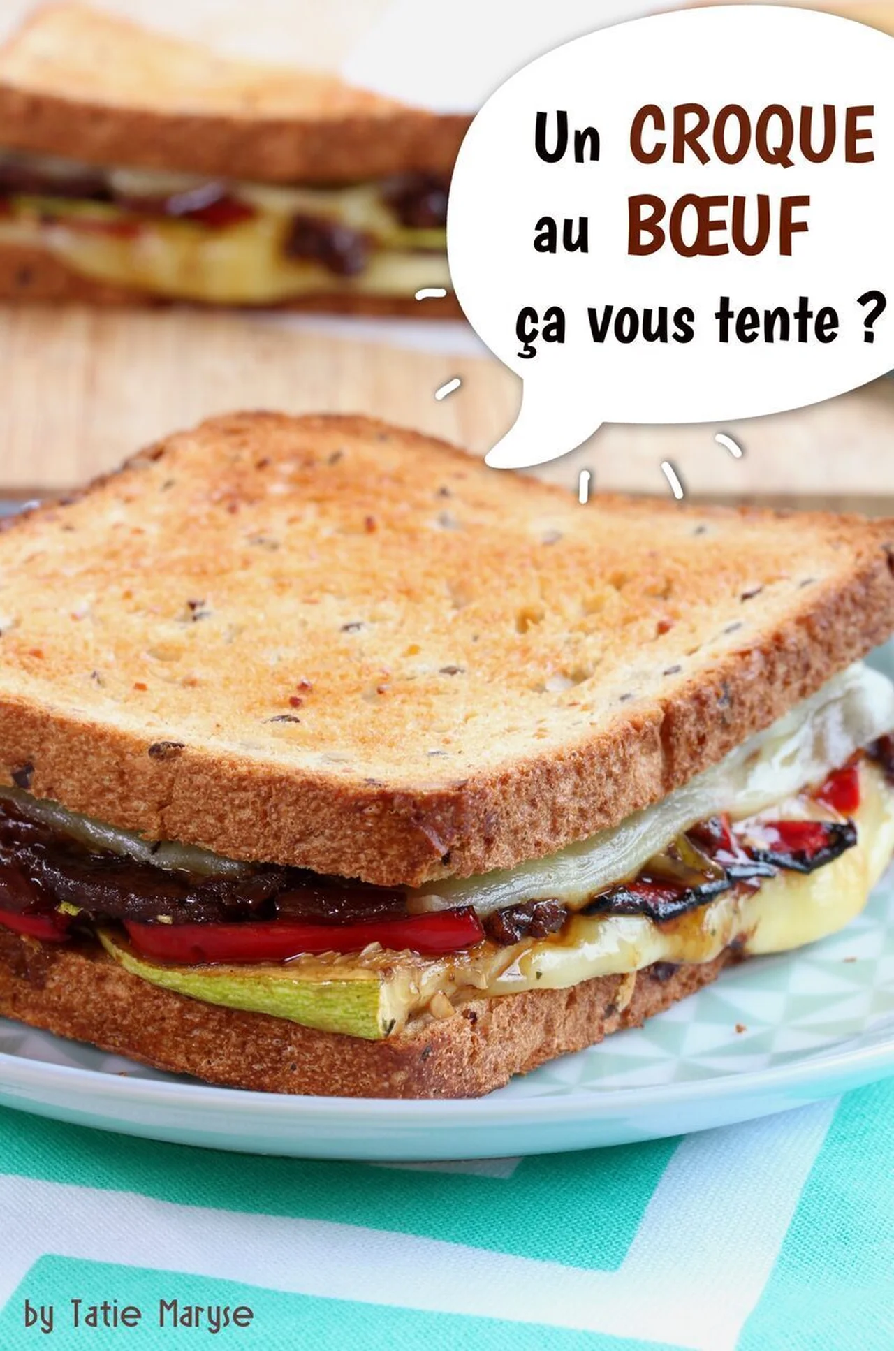 Croque-monsieur bœuf et légumes grillés