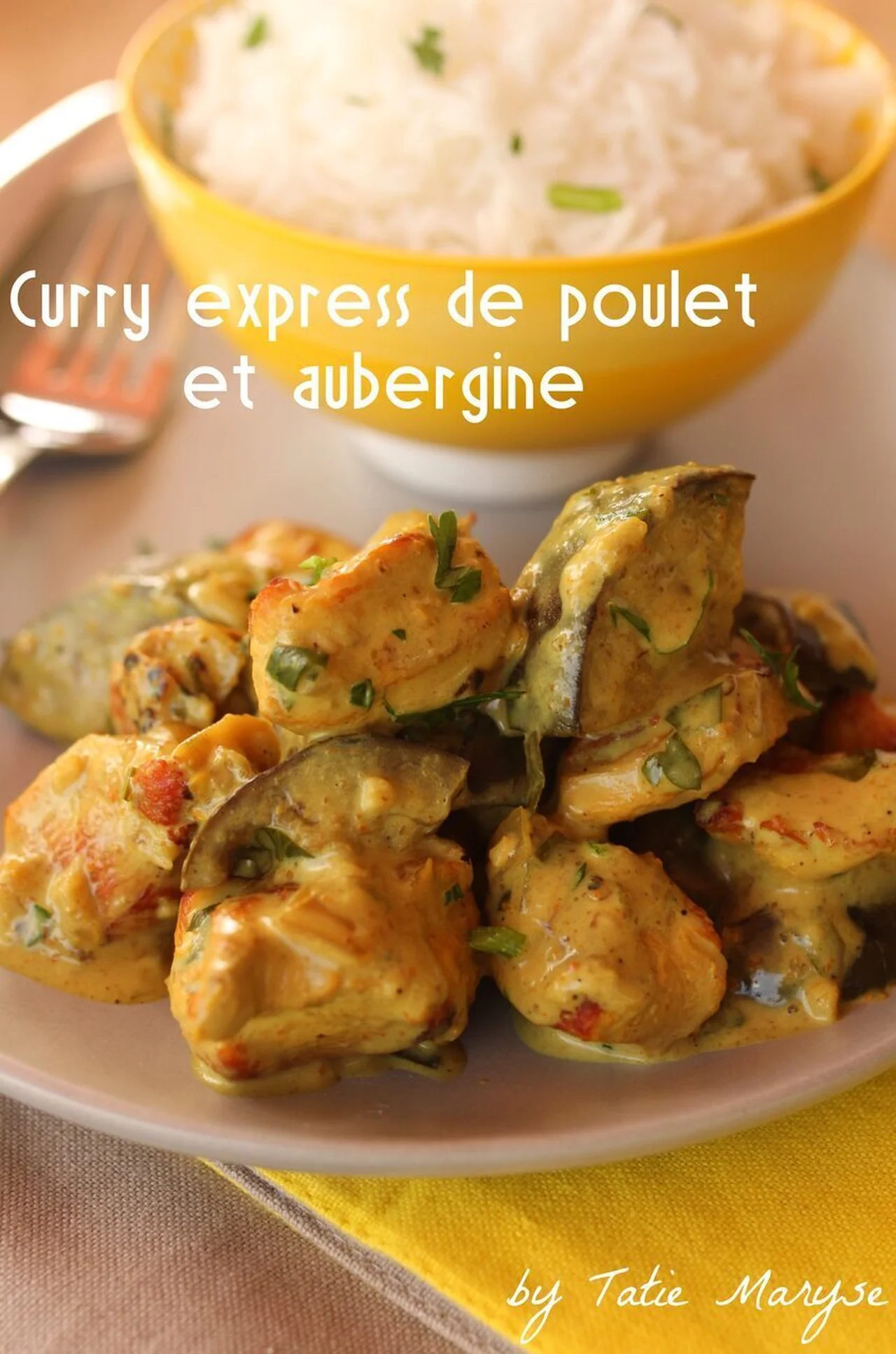 Curry express de poulet et aubergine