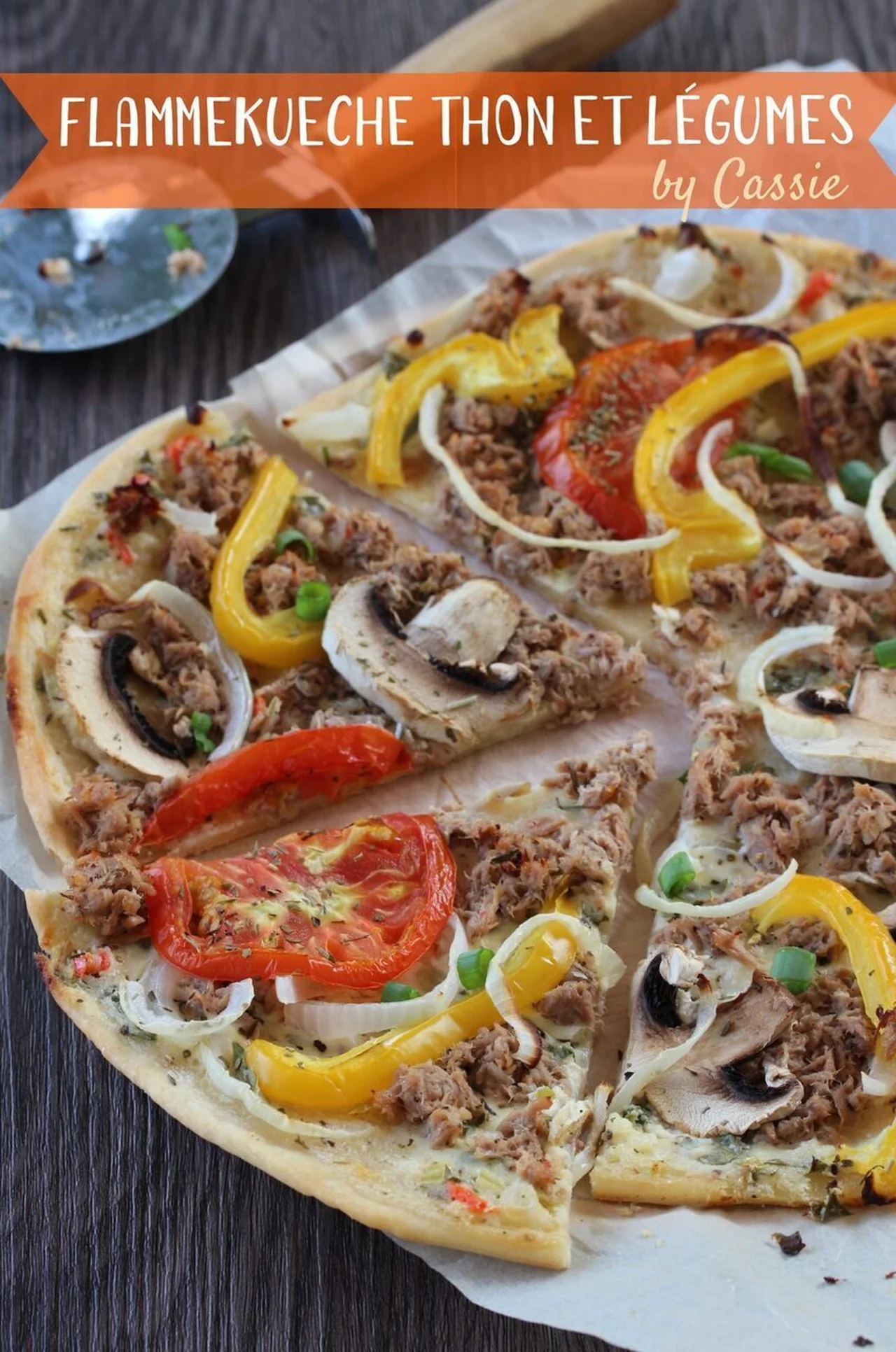 Flammekueche au thon et légumes