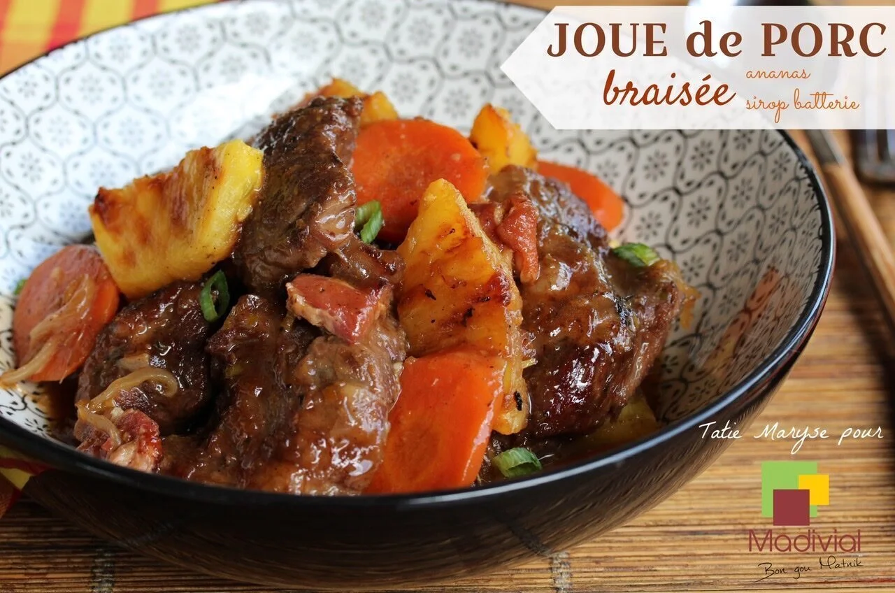 Joue de porc braisée à l'ananas