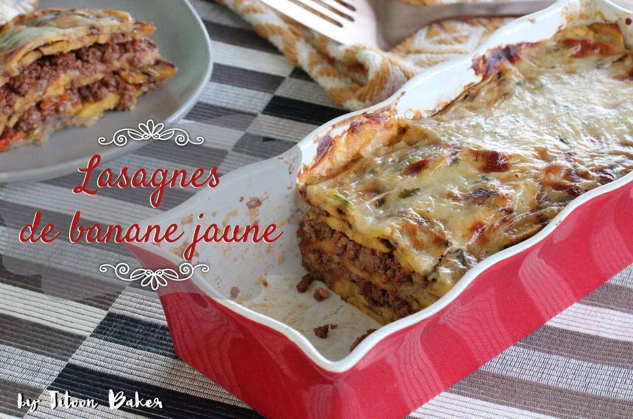 Lasagnes de banane jaune au bœuf