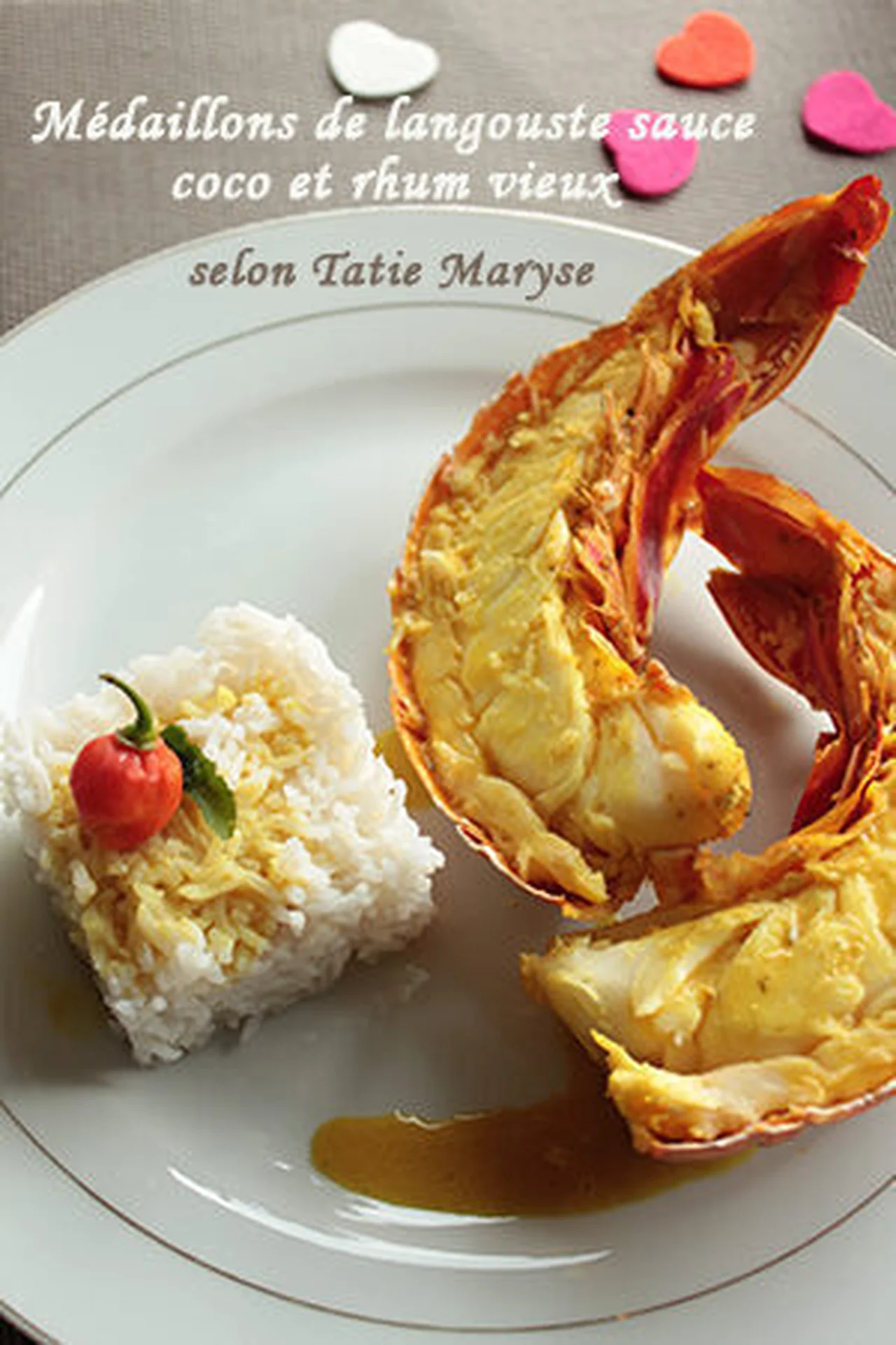 Langouste sauce coco et rhum vieux