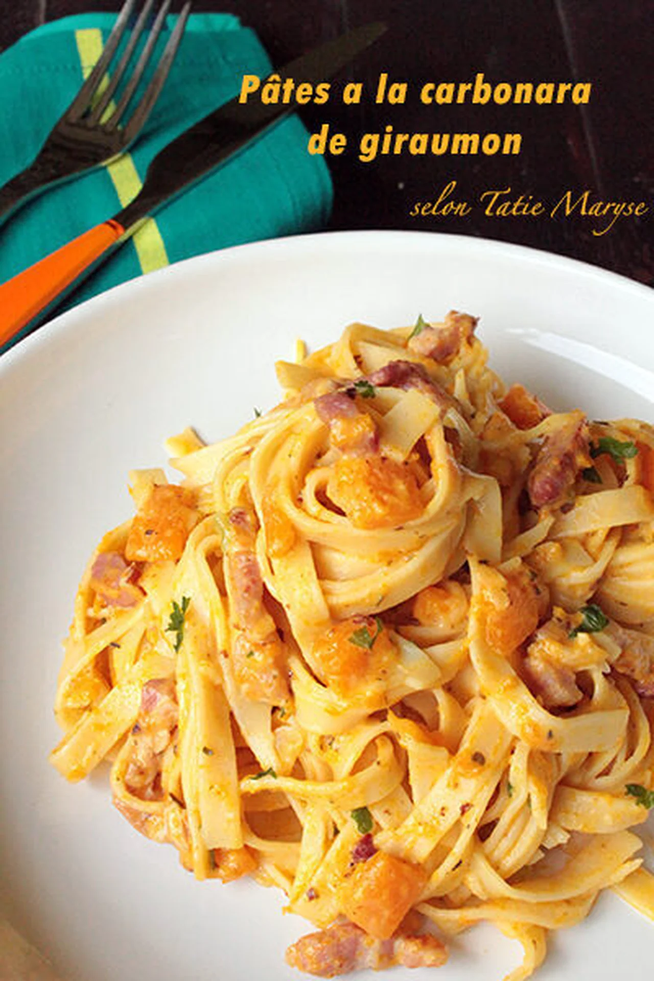 Pâtes alla carbonara de giraumon