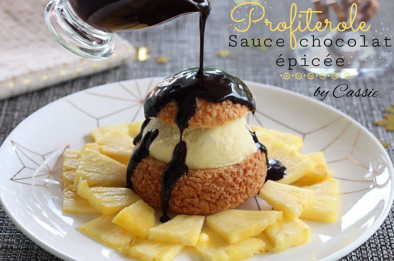 Profiteroles sauce chocolat épicée