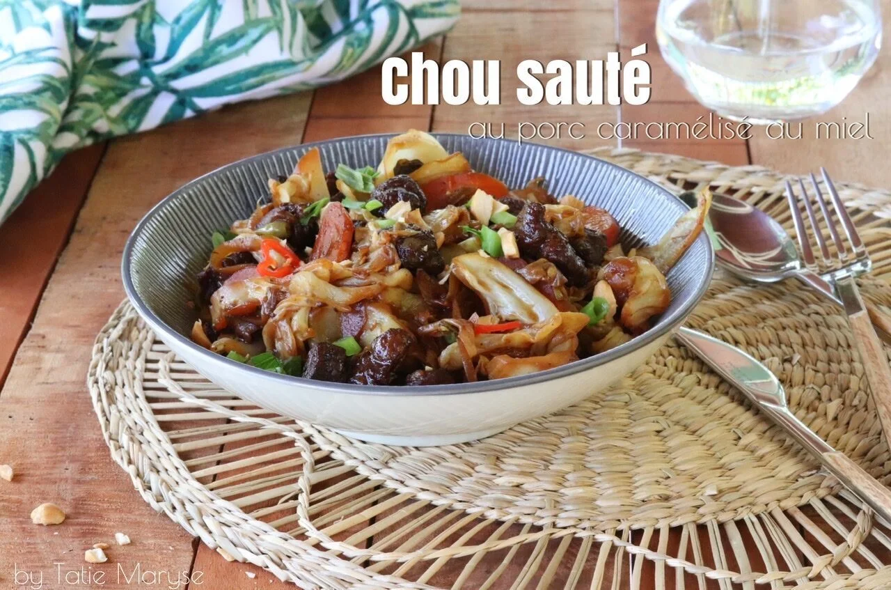 Chou sauté au porc caramélisé