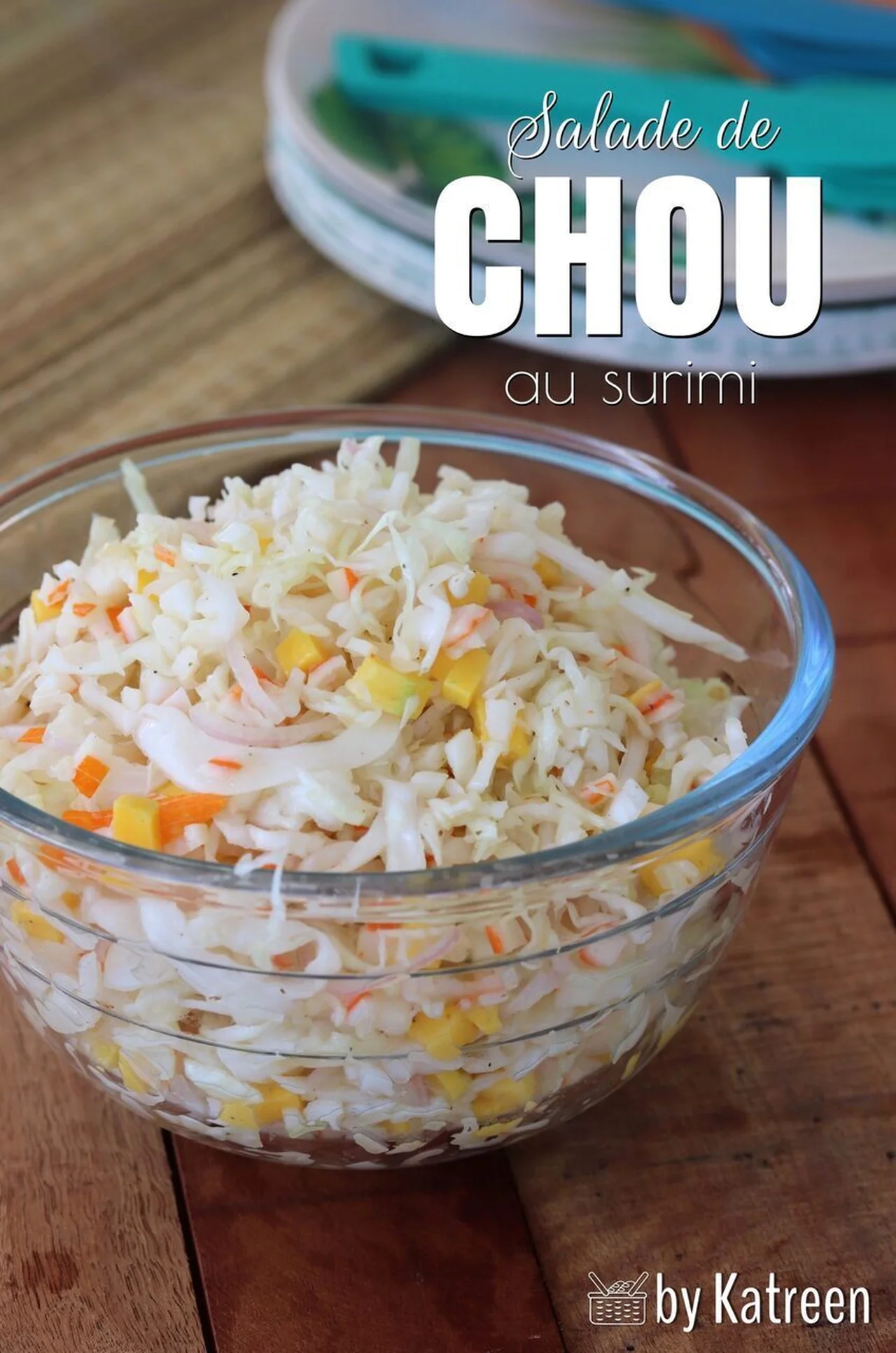 Salade de chou au surimi et mangue verte