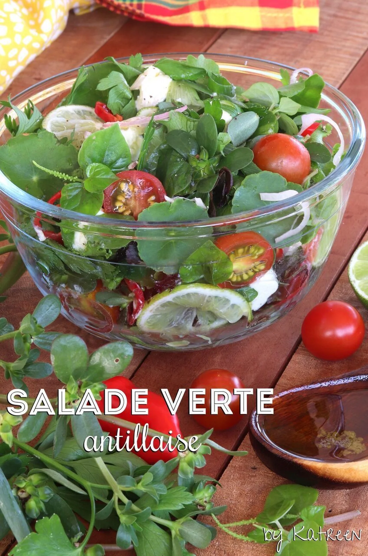 Salade verte antillaise aux herbes du jardin