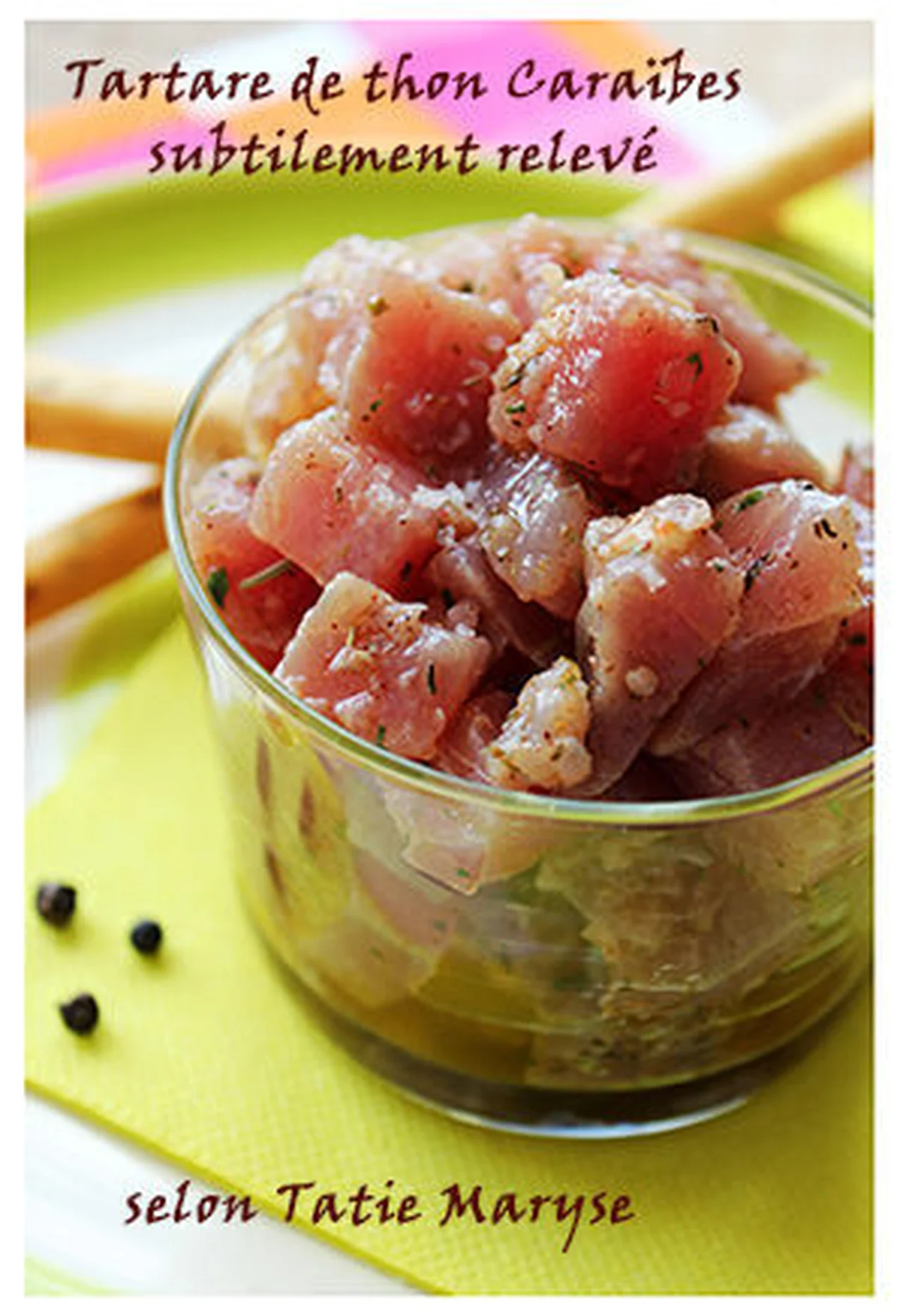 Tartare de thon aux épices et huile d'olive