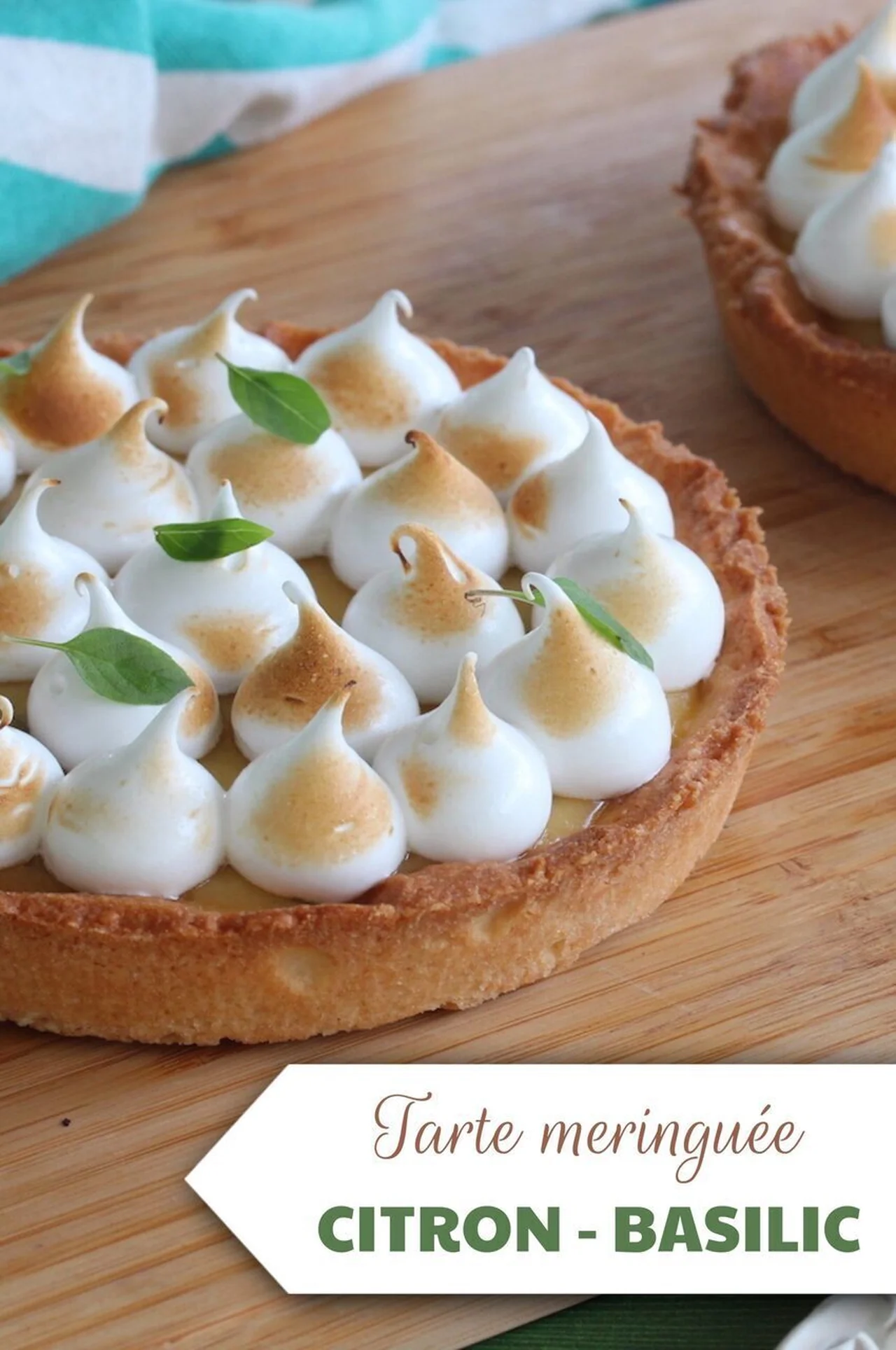 Tarte citron-basilic meringuée
