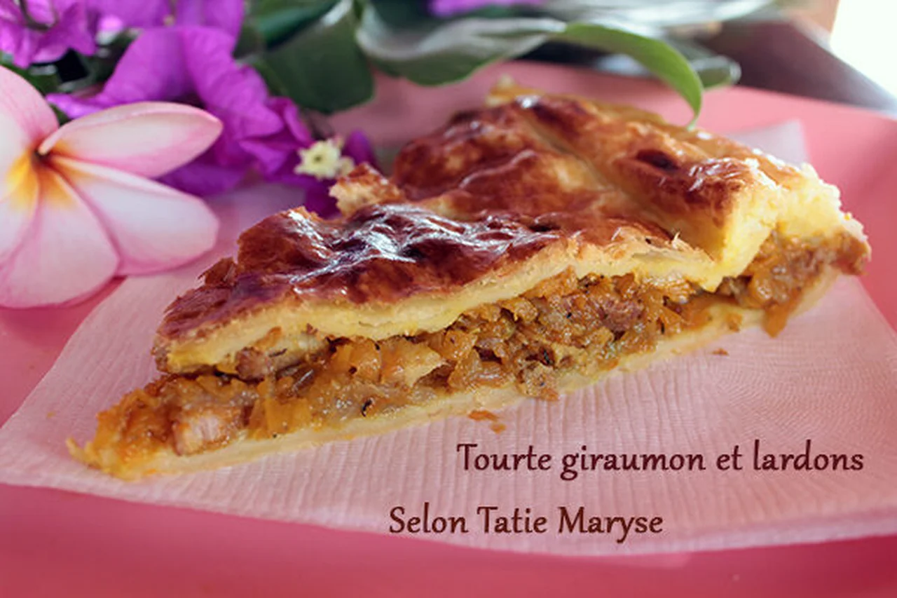 Tourte au giraumon et lardons