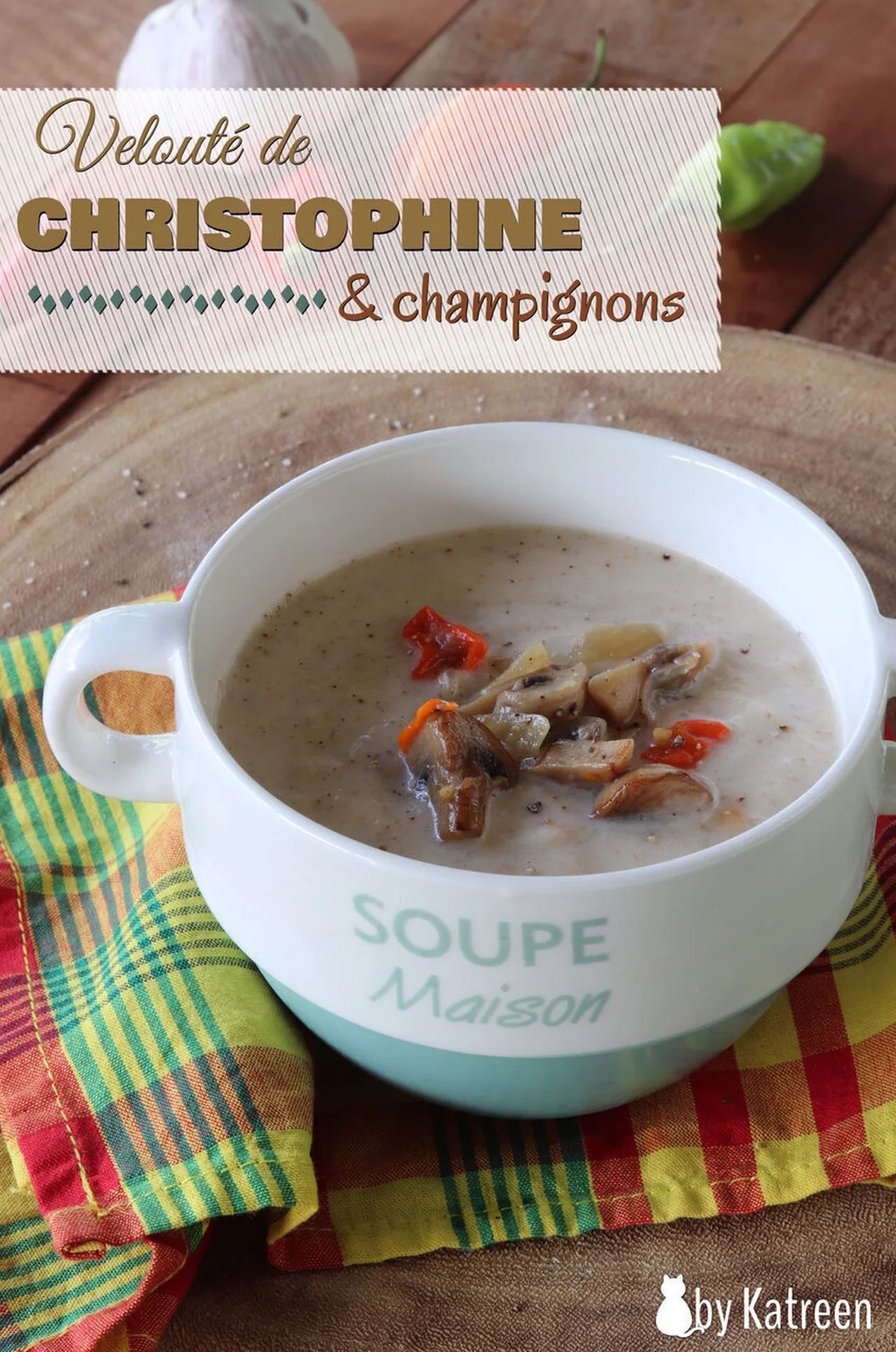 Velouté de christophine et champignons