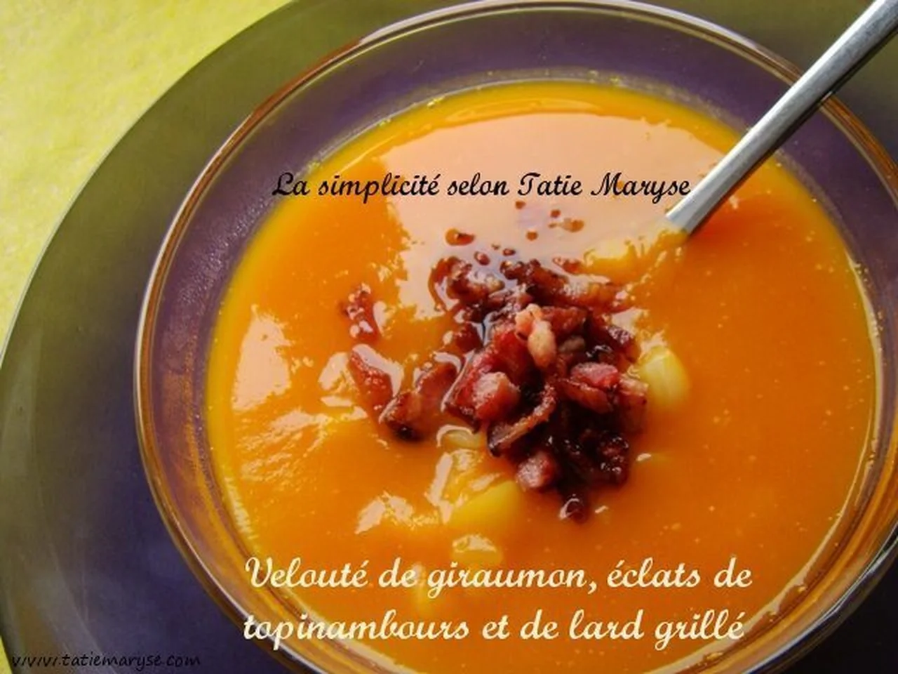 Velouté de giraumon et lardons