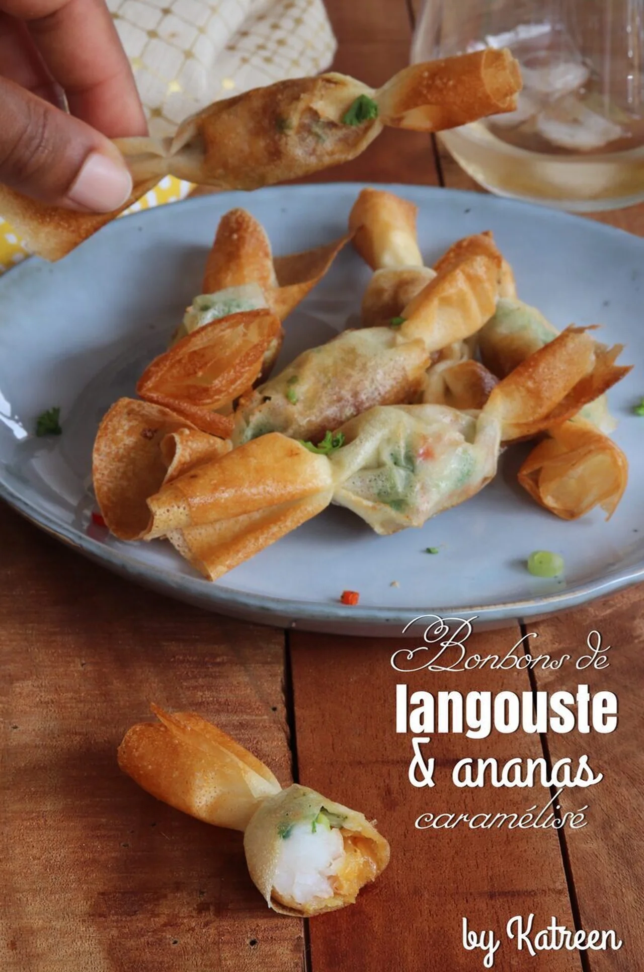 Bonbons de langouste et ananas caramélisé