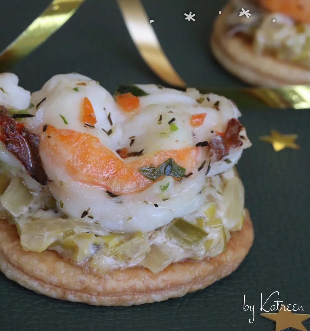 Canapés croustillants langouste et poireau