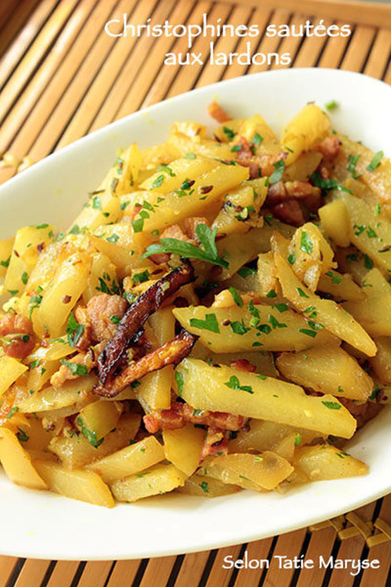 Christophines sautées aux lardons