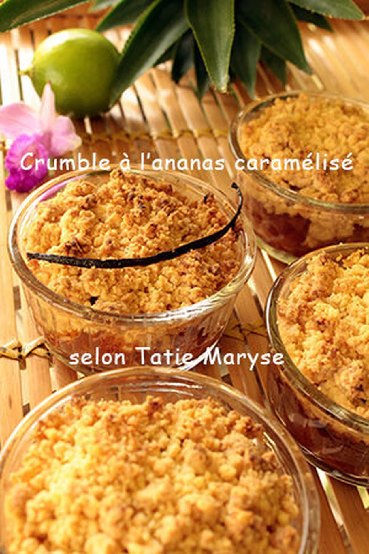Crumble à l'ananas caramélisé
