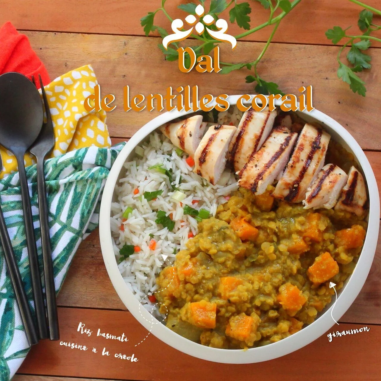 Dal de lentilles corail au giraumon antillais