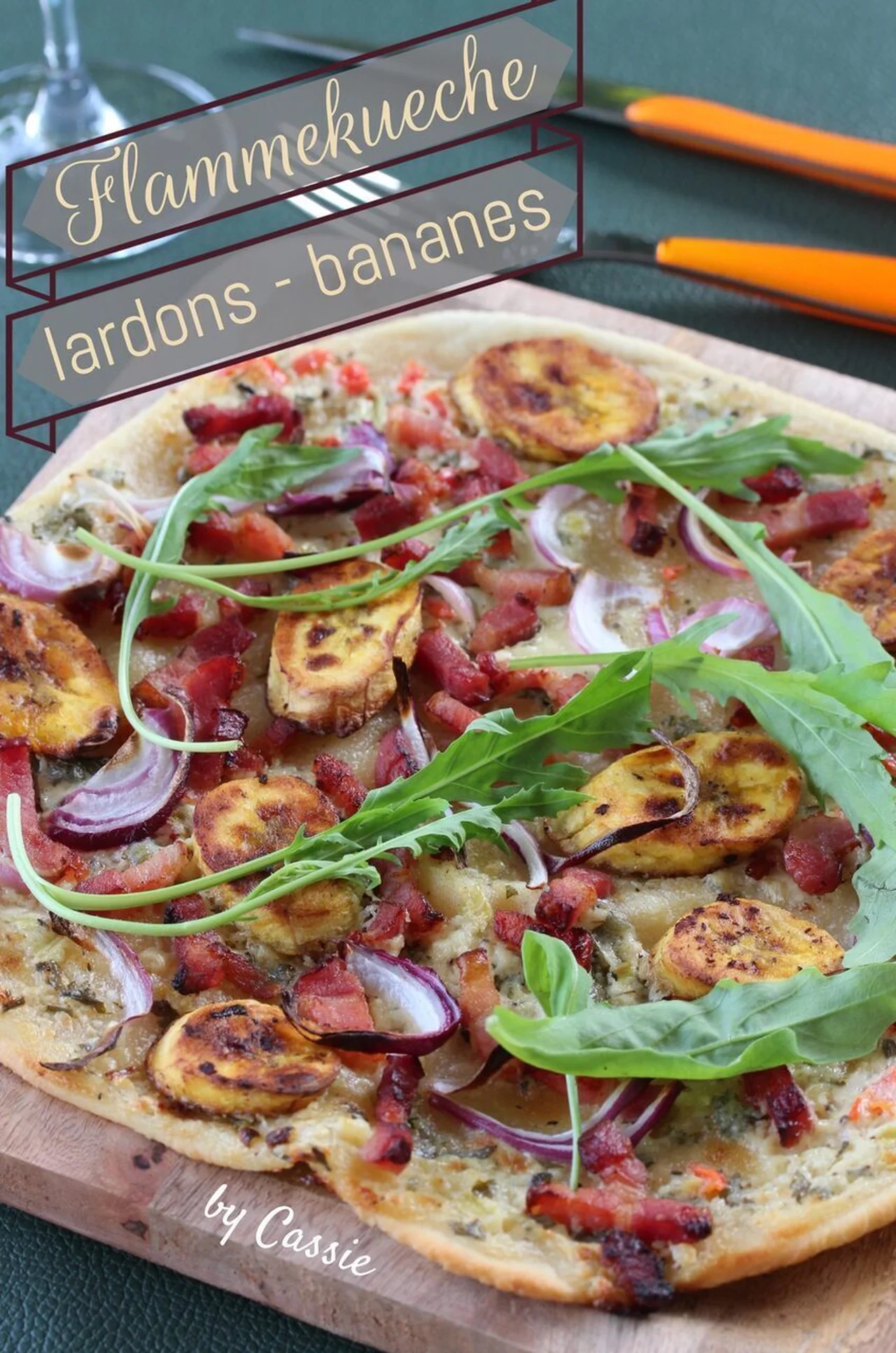 Flammekueche aux lardons et bananes