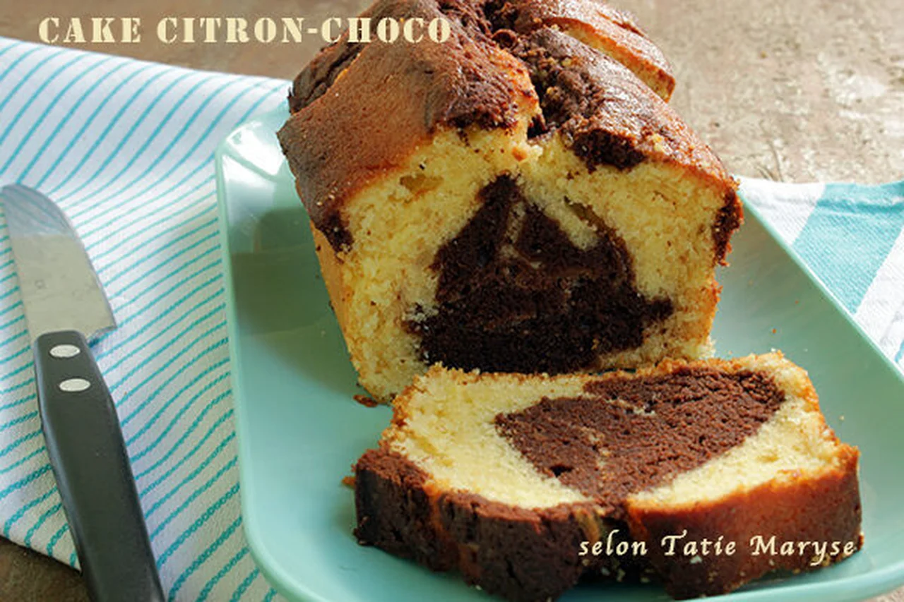 Gâteau marbré chocolat citron