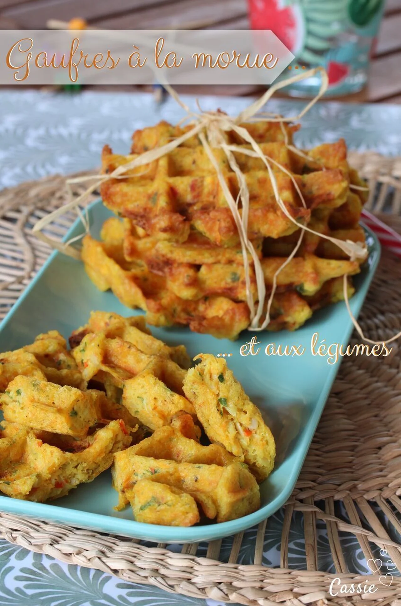 Gaufres salées à la morue et aux légumes