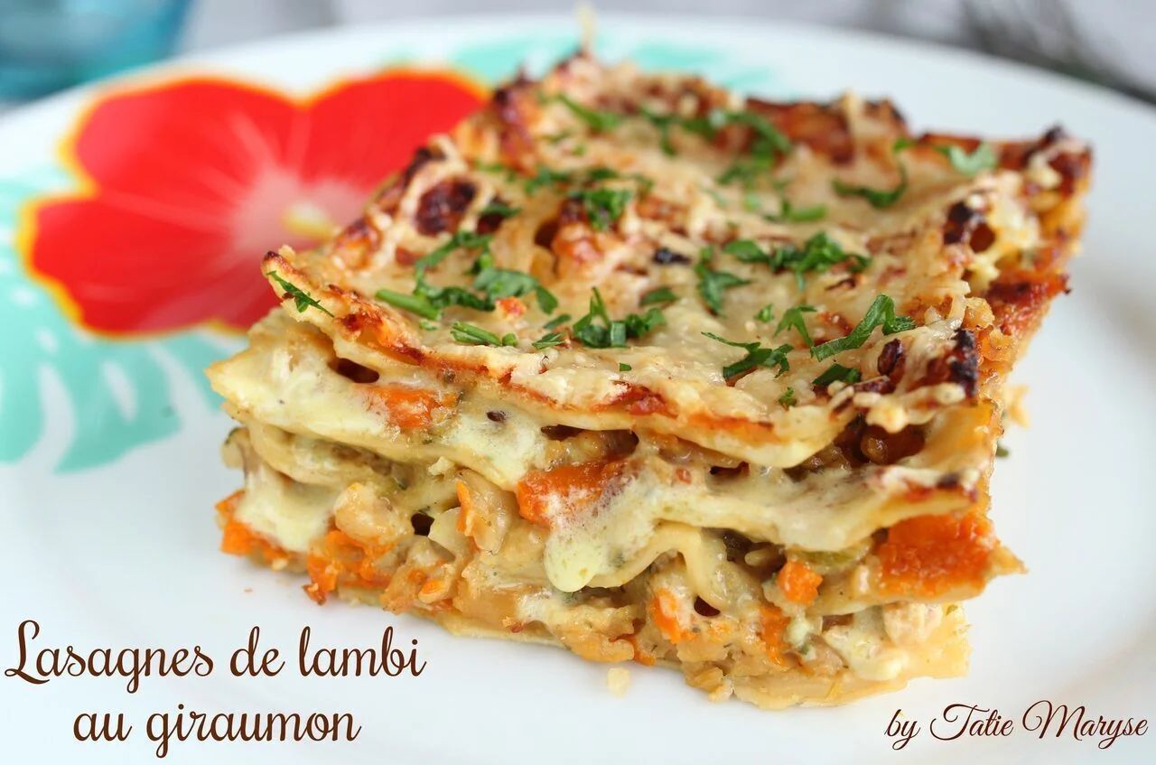 Lasagnes au lambi et giraumon fondant