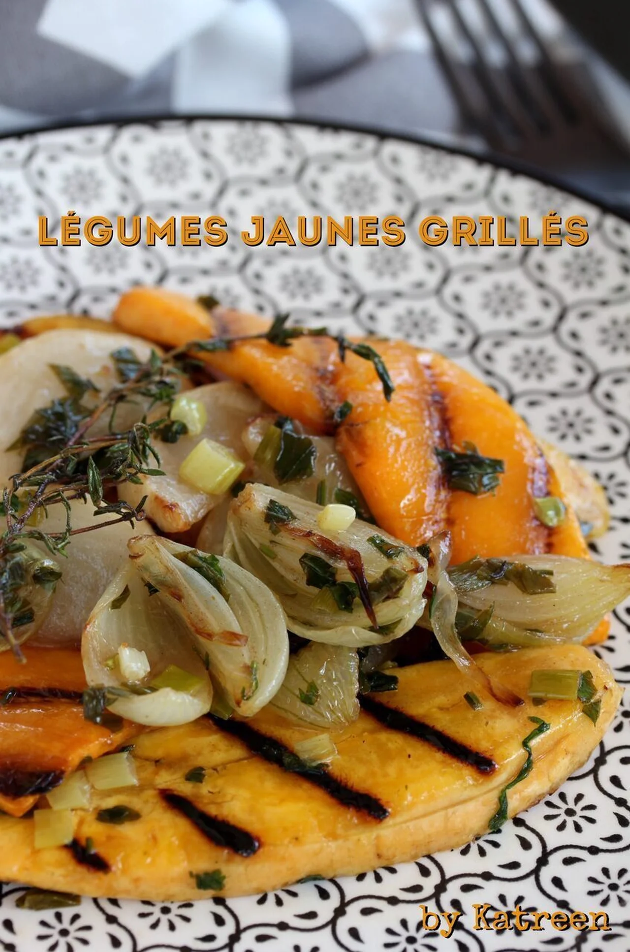 Légumes jaunes grillés au thym