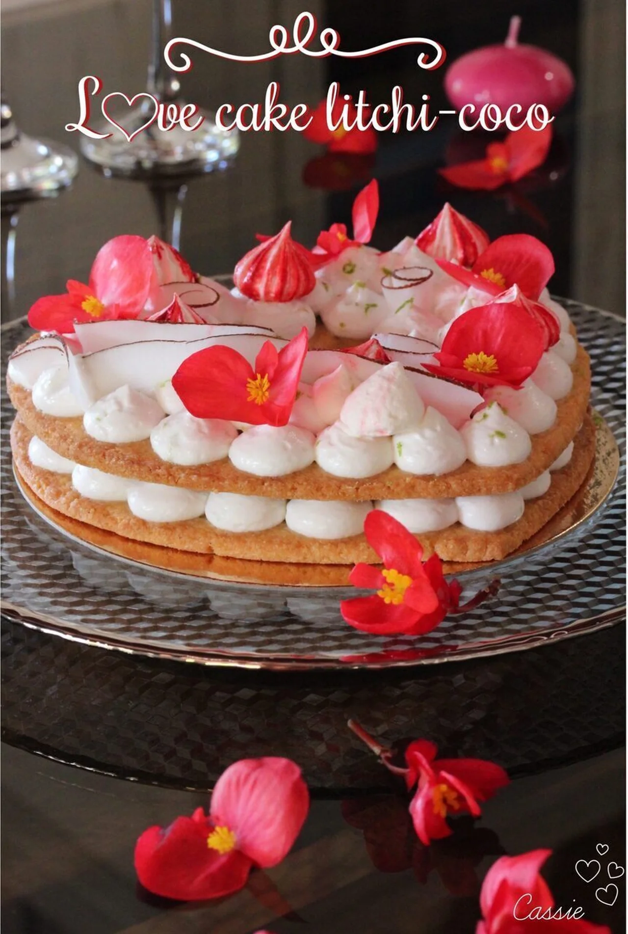 Love cake au litchi et à la noix de coco