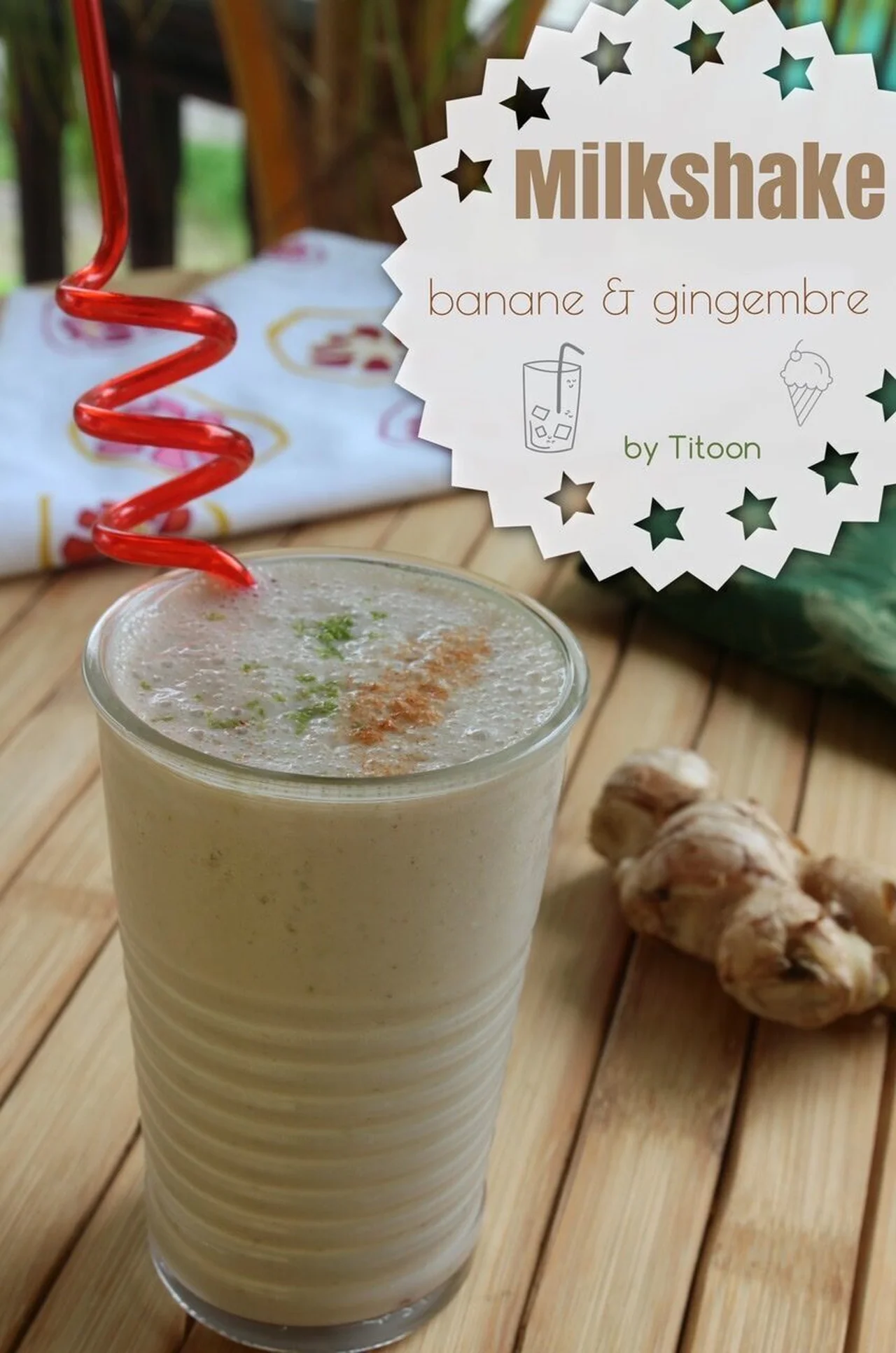Milkshake banane gingembre