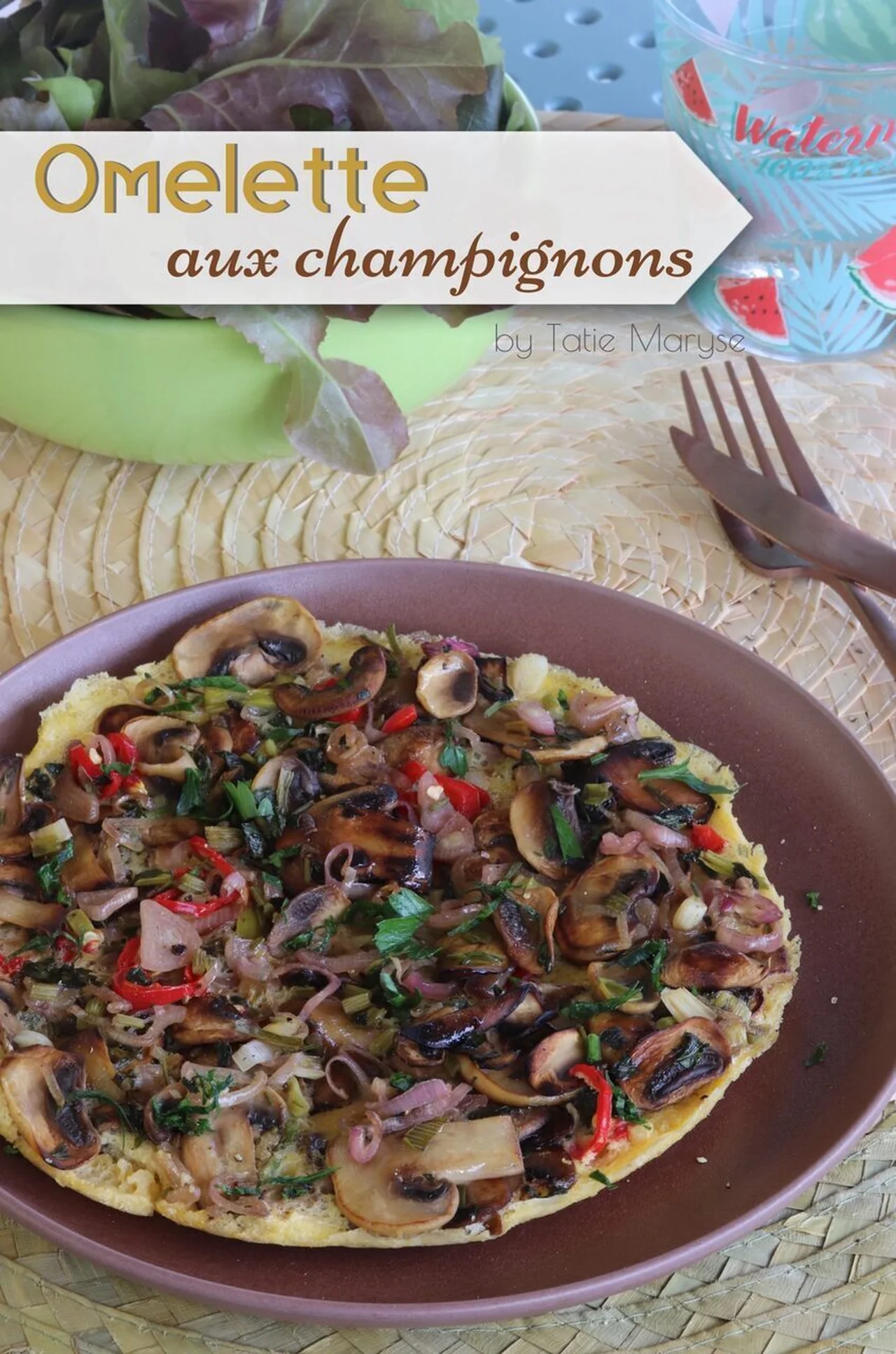 Omelette aux champignons et fromage