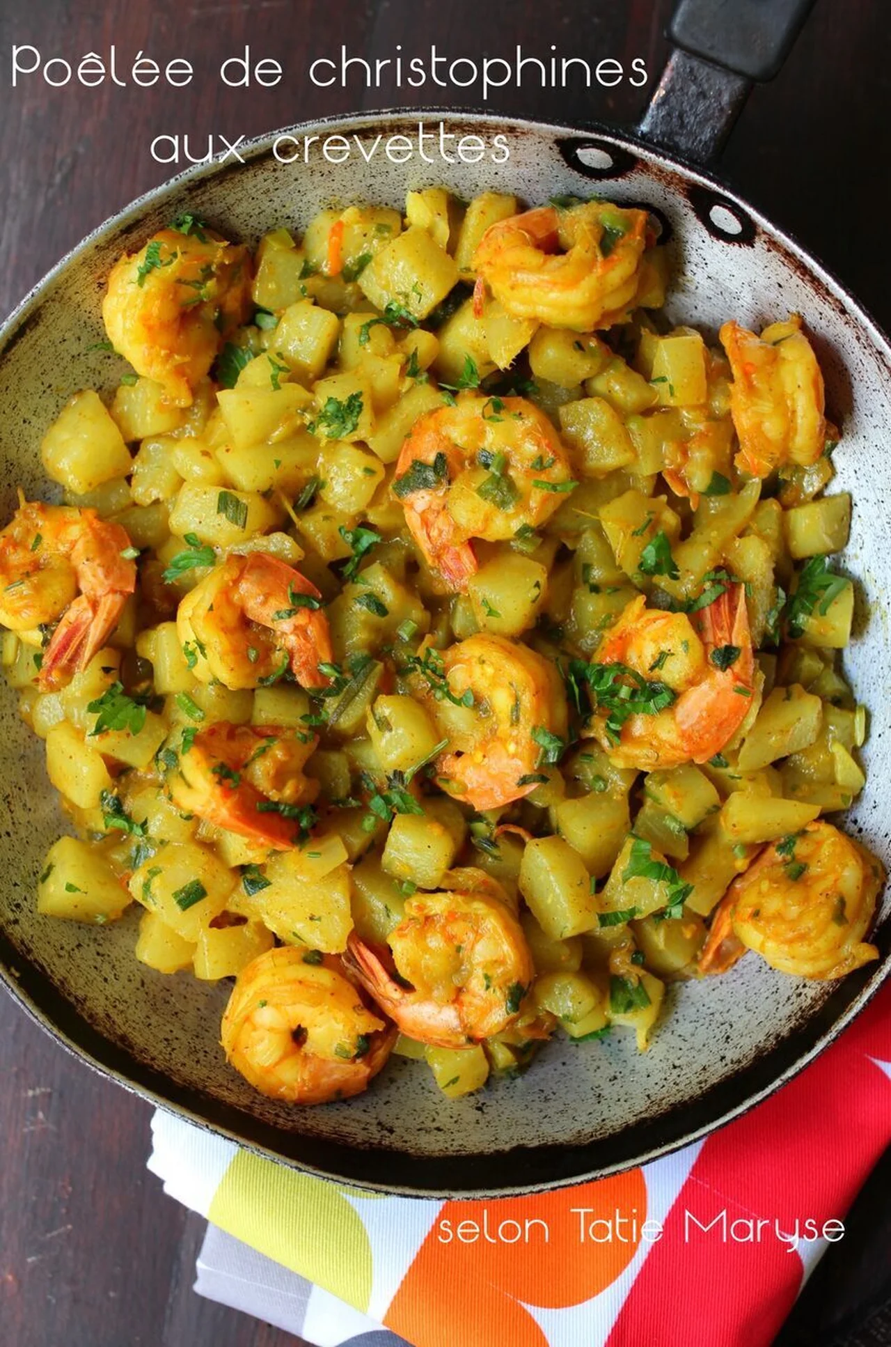 Poêlée de christophines aux crevettes