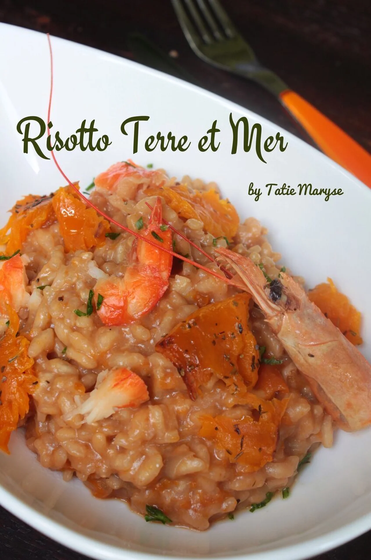Risotto aux crevettes et giraumon rôti