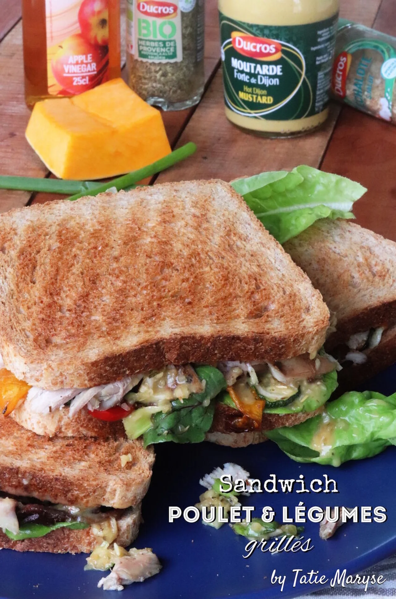Sandwich poulet et légumes grillés antillais