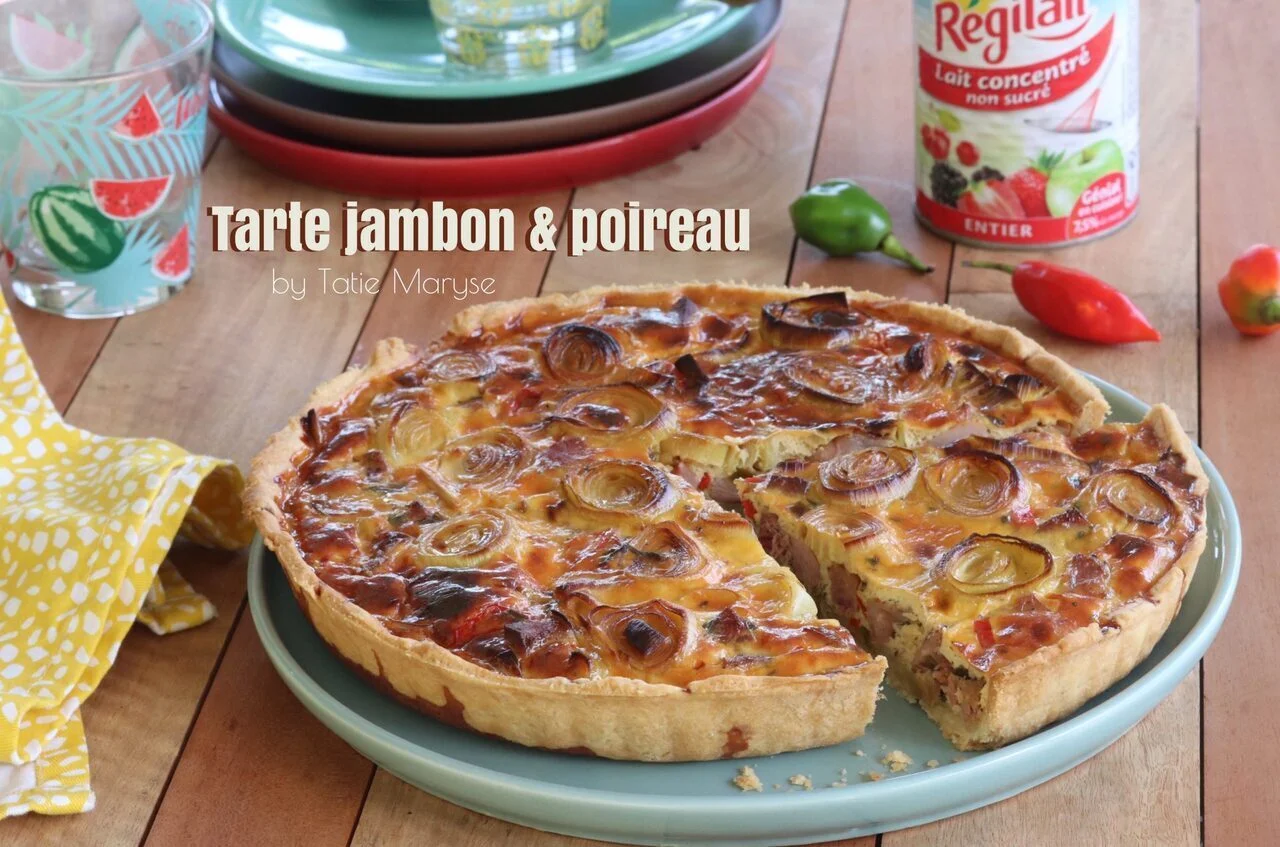Tarte jambon et poireau