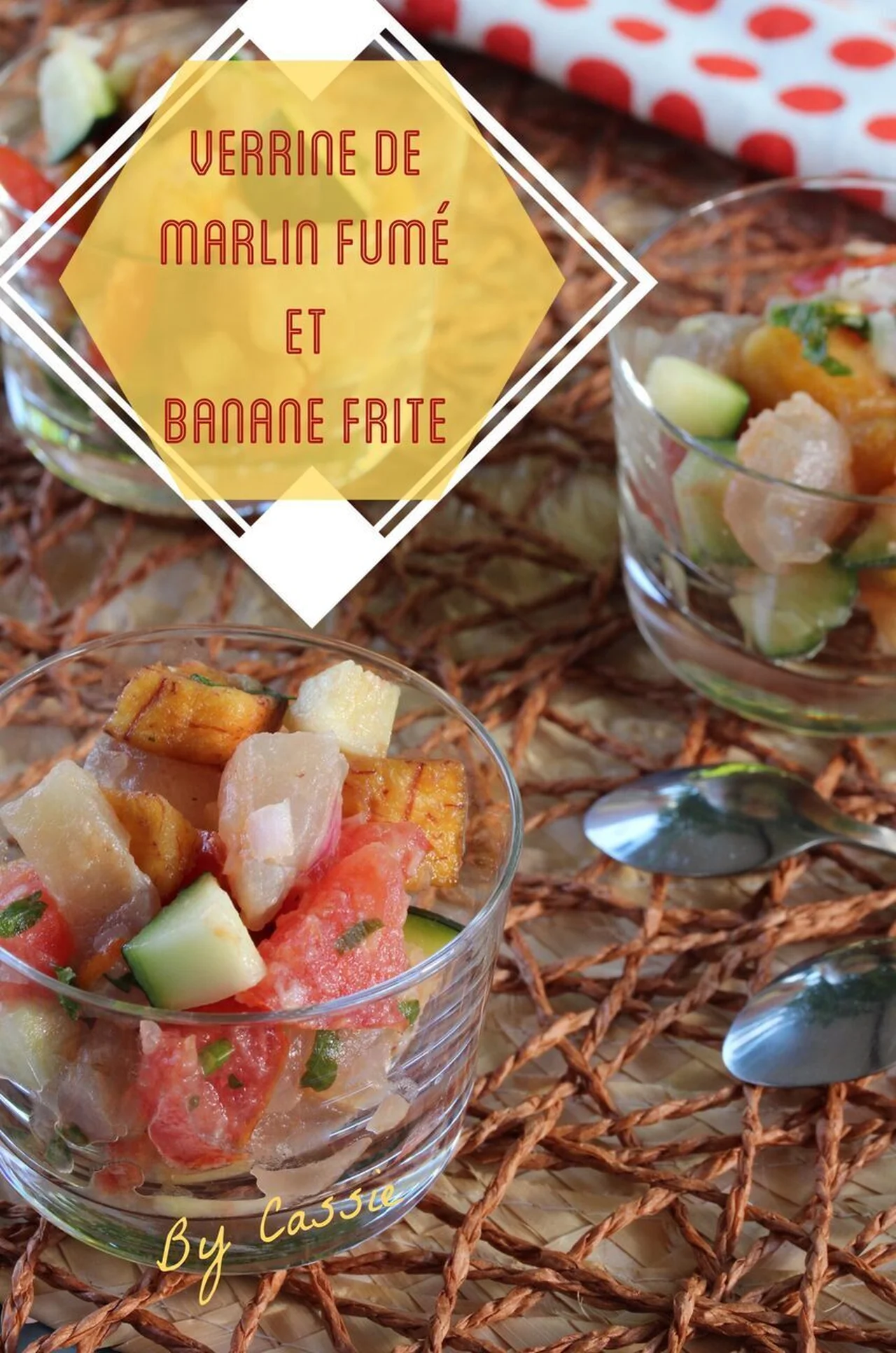 Verrine de marlin fumé et banane frite