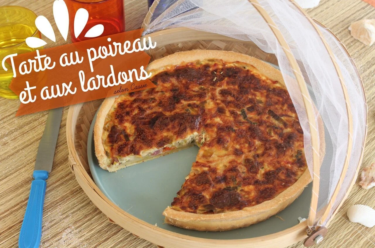 Tarte au poireau et aux lardons