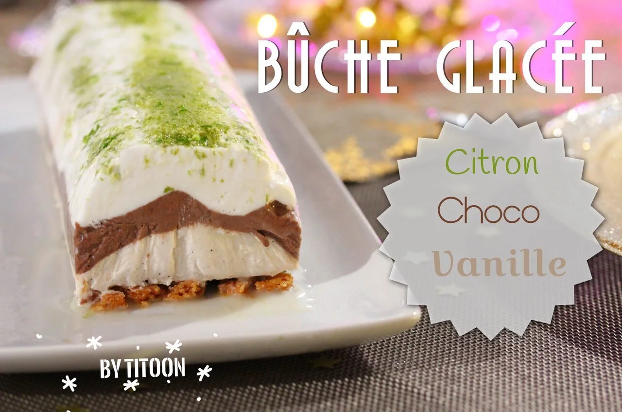 Bûche glacée citron choco vanille