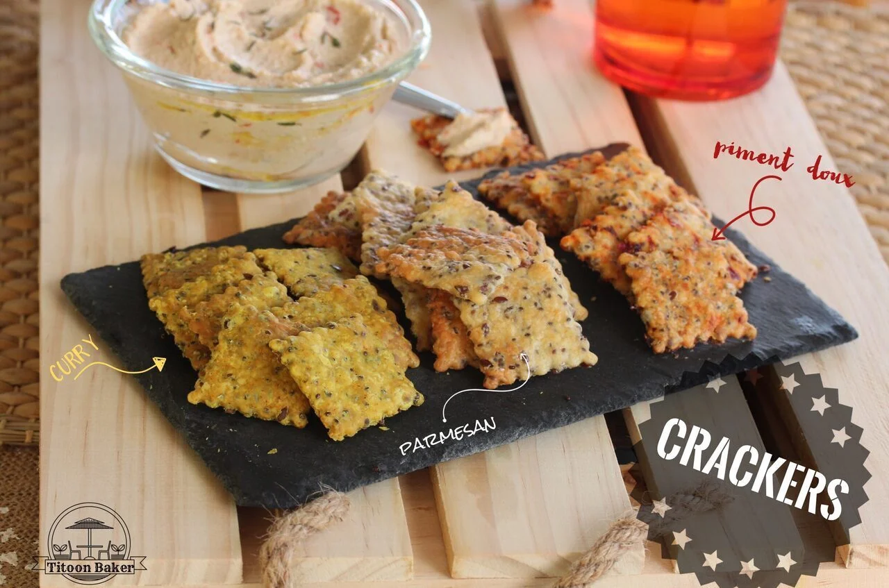 Crackers aux graines: Parmesan, Curry, Piment