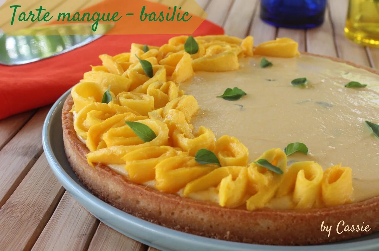 Tarte à la mangue et au basilic