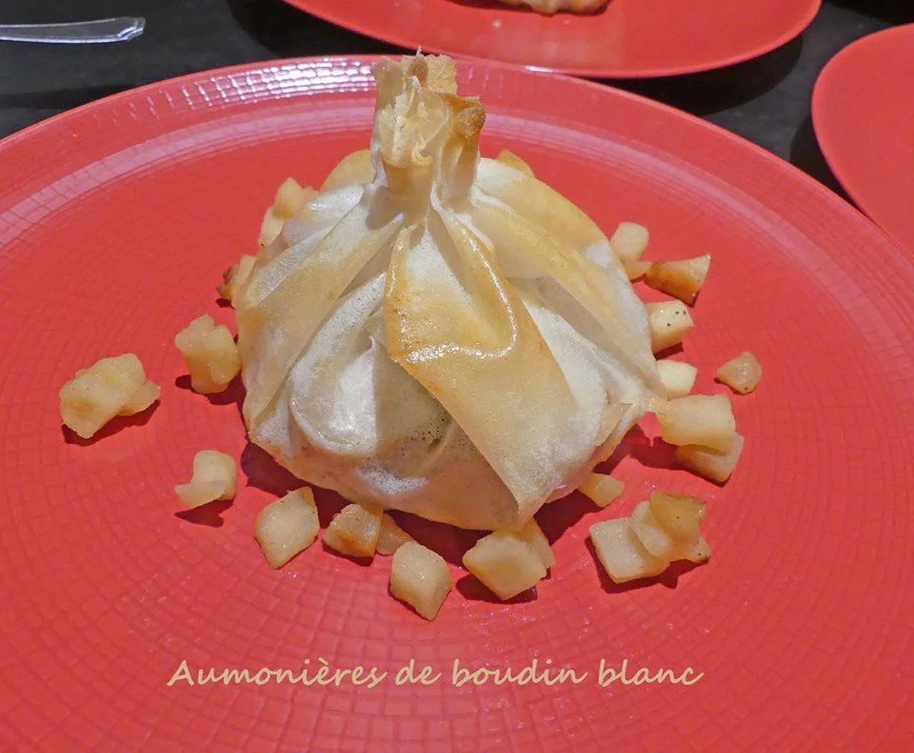 Aumônières de boudin blanc