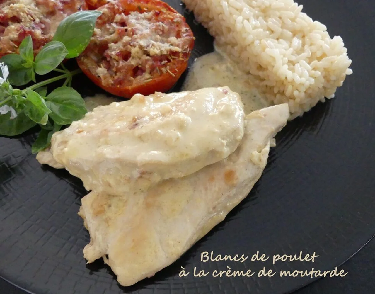 Blancs de poulet à la crème de moutarde