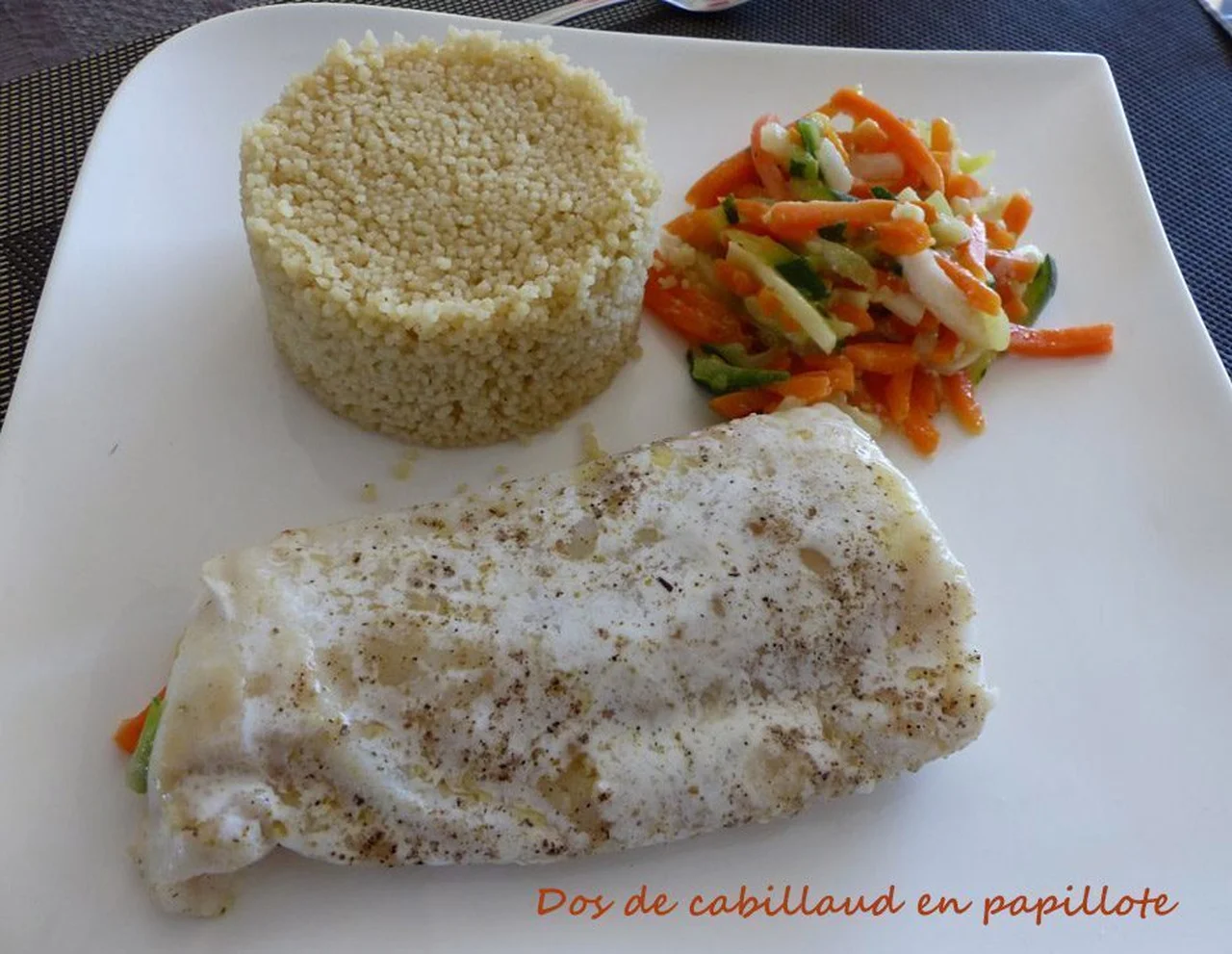 Dos de cabillaud en papillote