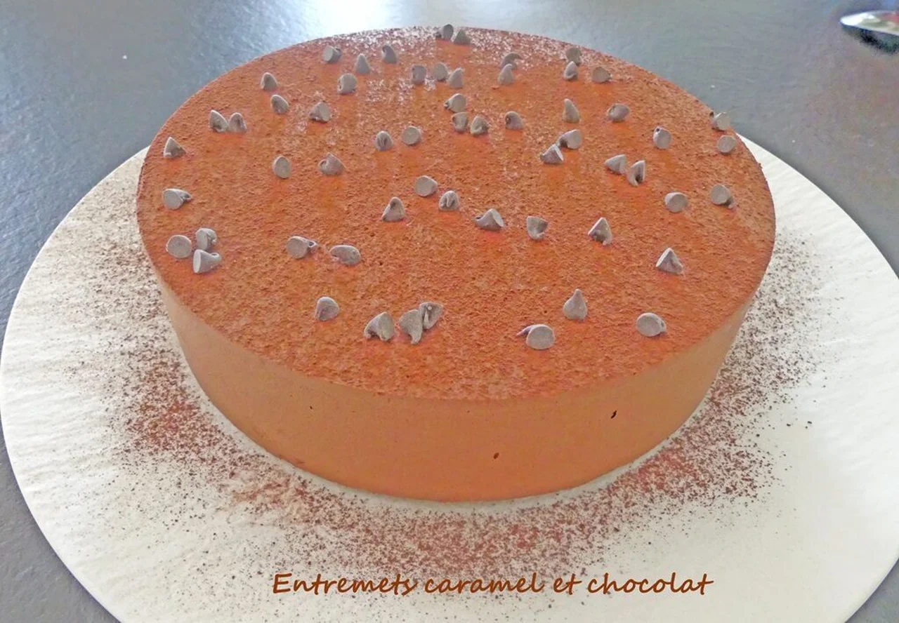 Entremets caramel et chocolat