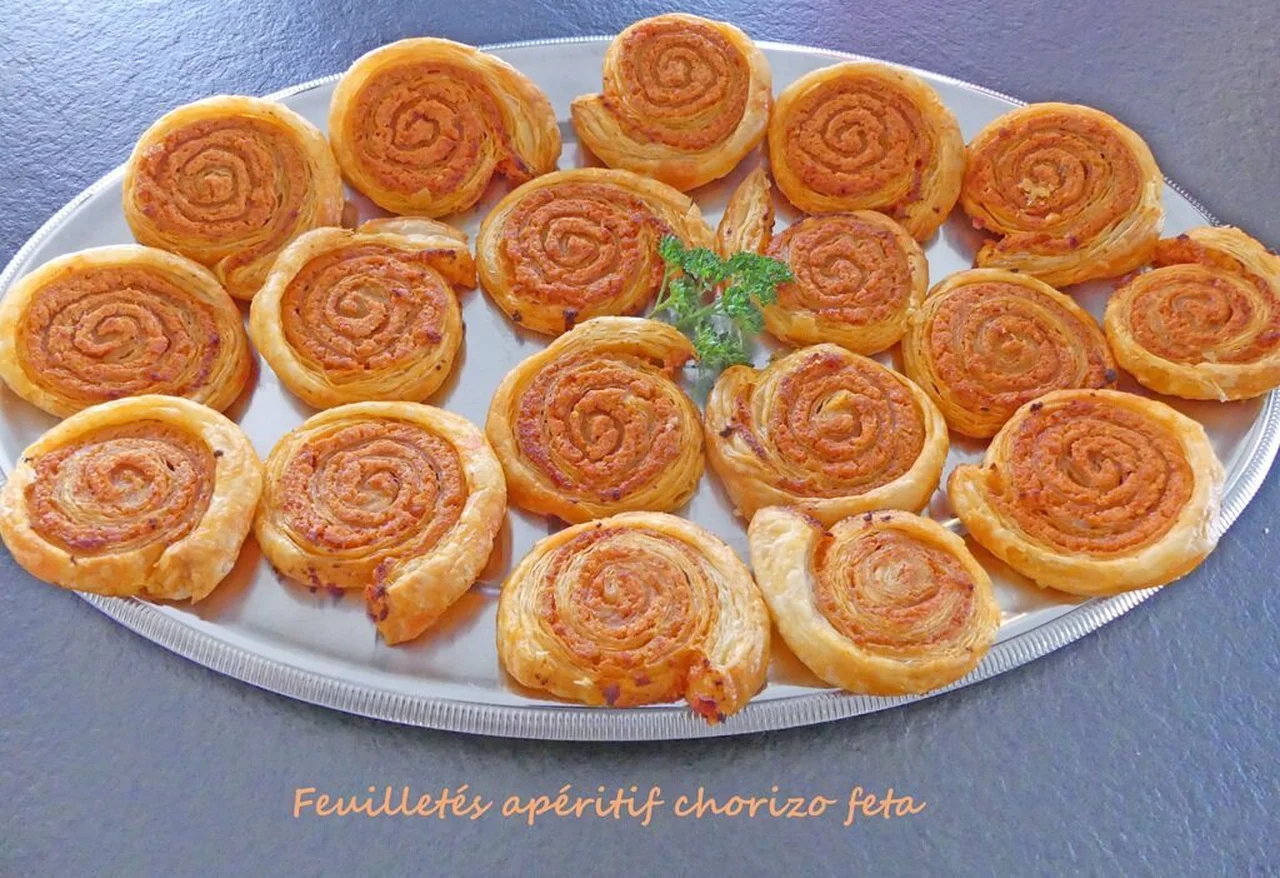 Feuilletés apéritif chorizo feta